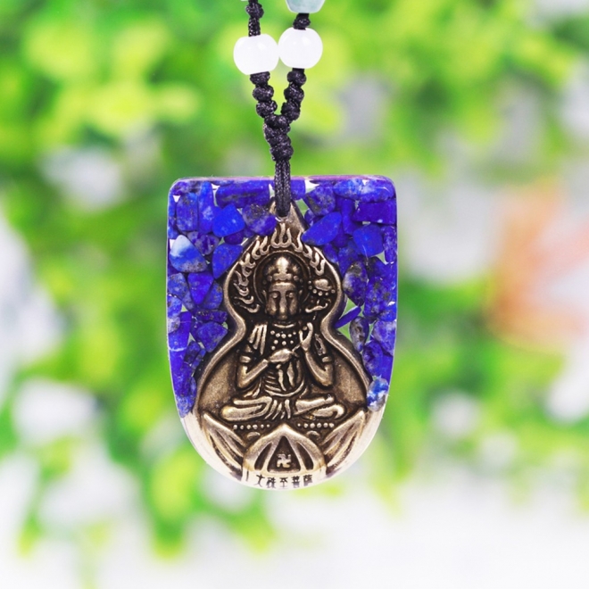 Pandantiv Pietre semipretioase Lapis Lazuli orgon statueta Buddha | Ezera.ro