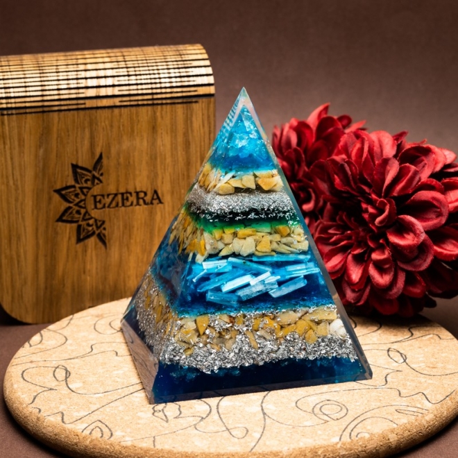Piramida Orgonica Cristale Jaya cu Jasp, Cuart si Selenit-⭐Creste-ti fluxul de energie pozitiva!
