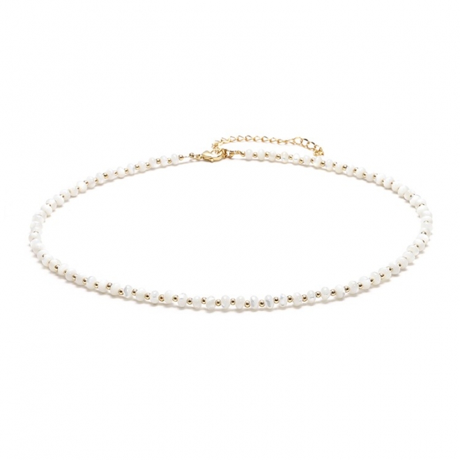Colier din perle Mother of Pearls, Chocker Kamia cu inchizatoare din cupru, placat cu aur de 18K